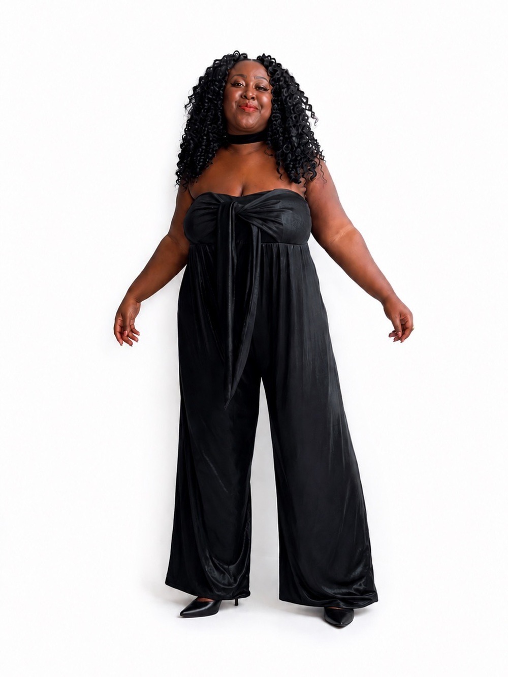 SMASH + TESS DOUBLE-TAKE WIDE LEG JUMPSUIT BLACK METALLIC SIZE 3XL (NWT)